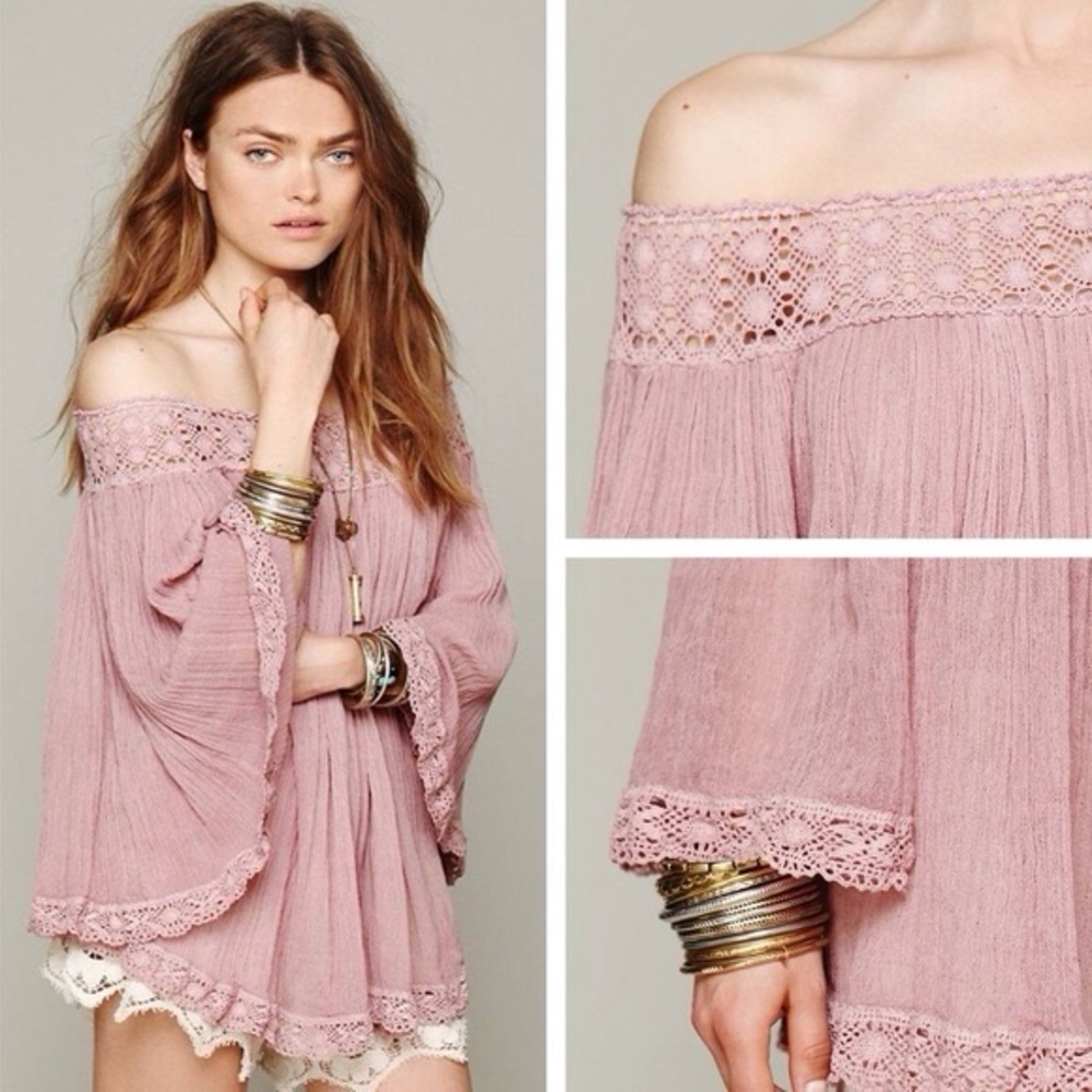 Jen's Pirate Booty Pink Bell Sleeve Blouse
